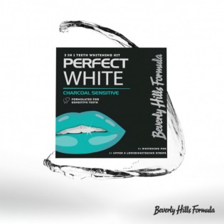 Beverly Hills Formula Perfect White 2 In 1 Teeth Whitening Kit Charcoal Sensitive