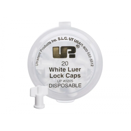 Luer Lock Caps, White, PK/20