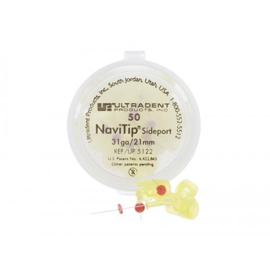 NaviTips 31G, Yellow (21mm), Double Sideport Irrigator, PK/50